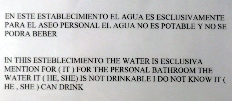 Agua no potable Agua no potable