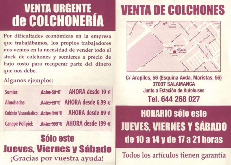 venta-urgente-colchones-salamanca