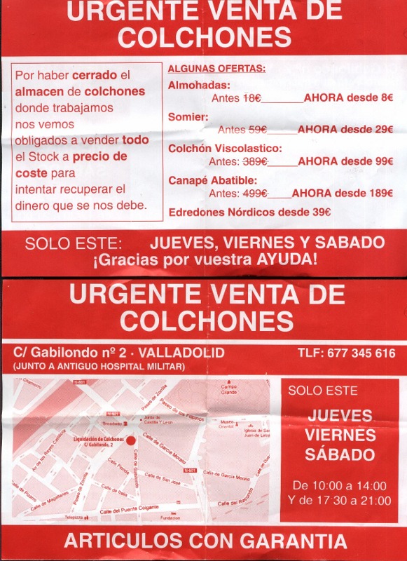 venta-urgente-colchones-valladolid